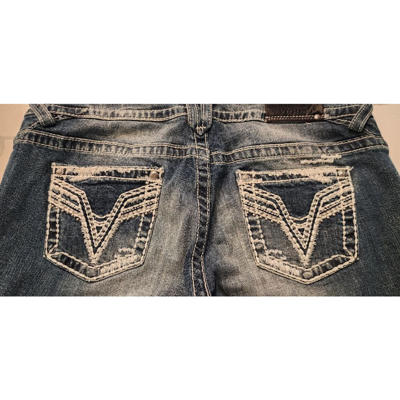 Vigoss The Chelsea Capri Jeans Women's 13/14 Distressed Embroidered Y2K Stretch - Picture 5 of 11